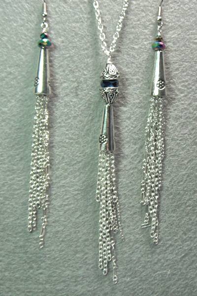 Tassel Pendant and Earrings